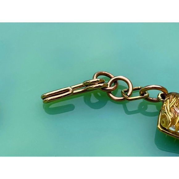 Vintage Dichroic Glass Link Bracelet Copper waves Gold Filled - Picture 6 of 16